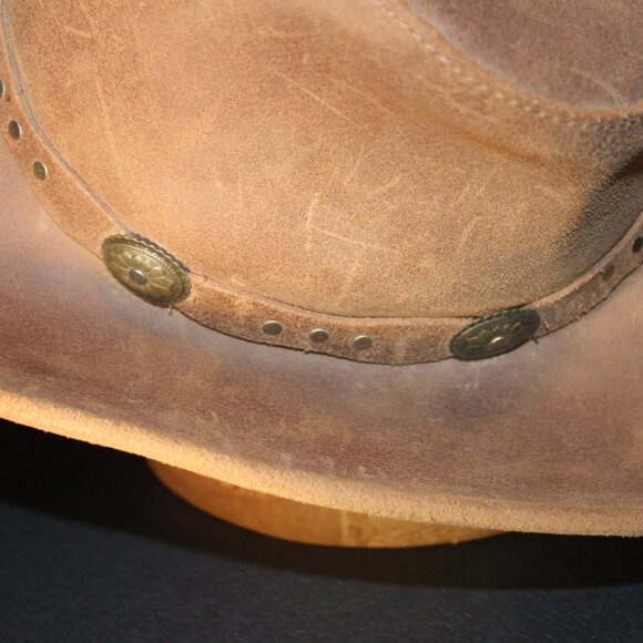 Minnetonka “The SILVERTON COWBOY HAT” Genuine Leather Size 21" band - Picture 3 of 7